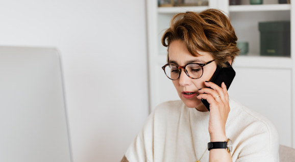 Woman talking on the phone